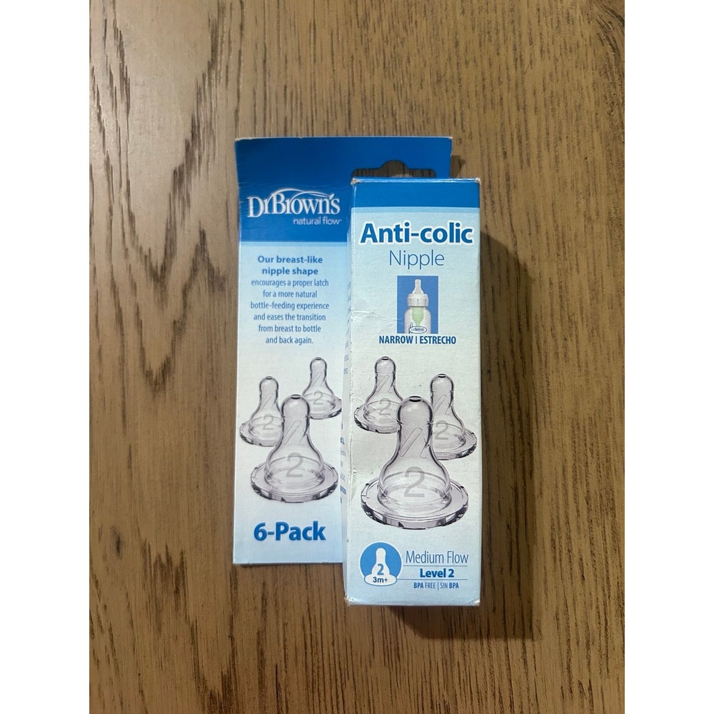 Dr. Brown's Original Nipple, 6 Count (Pack of 1), Level 2, Fast Flow, 3M+